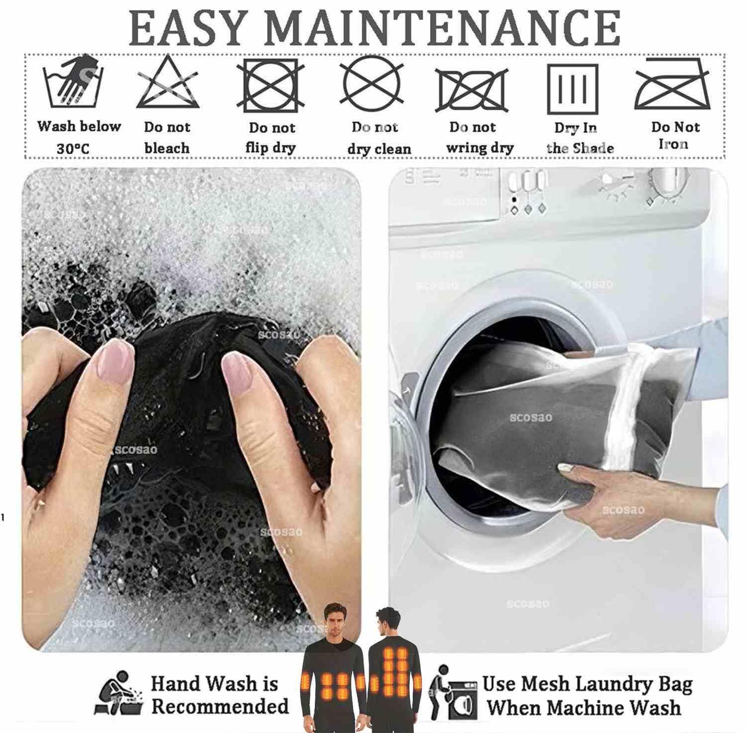 scosao Camiseta Térmica Hombre Mujer Ropa Interior Calefactable Eléctrico USB 16 Zonas Invierno Top Thermal Manga Larga Cálida Cape Base para Esquí Moto Ciclismo Viajar