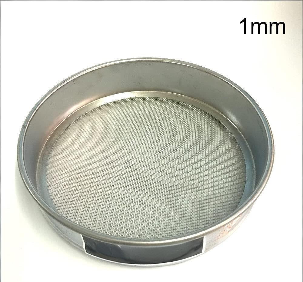 Tamiz de malla fina de prueba estándar de laboratorio, tamiz de suelo de 20 cm galvanizado 1 ud.(1mm)