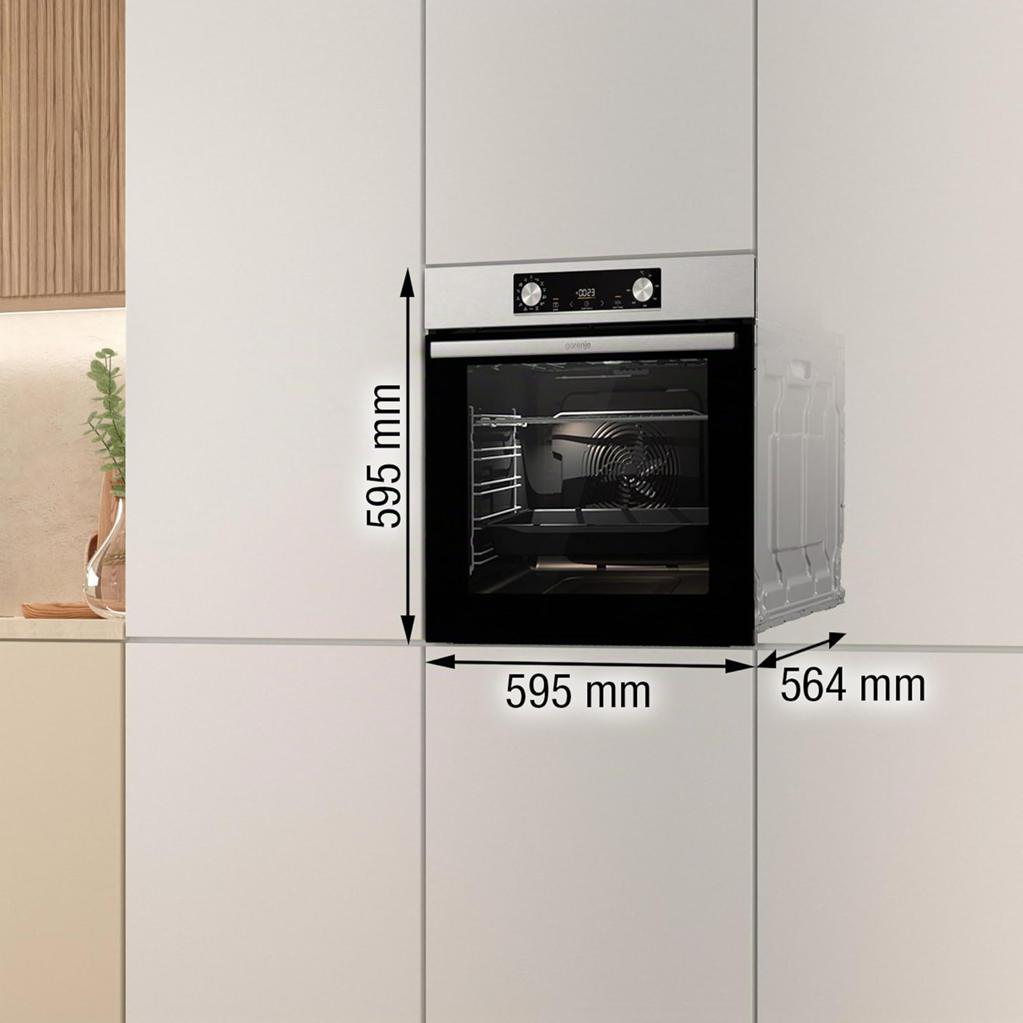Gorenje OptiBake BOS 6737 E02X Four encastrable / 77 L/AquaClean/Air chaud/ExtraSteam/AirFry/PerfectGrill/Pizzamode 300 °C/Acier inoxydable