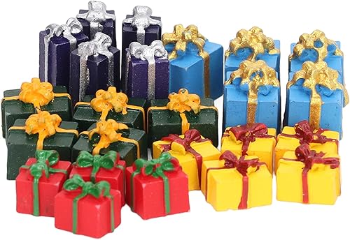 Miniatura 7 de Cajas de casa de muñecas, mano de obra fina educativa, 25 piezas de mini adornos de Navidad para casa de muñecas 1:12