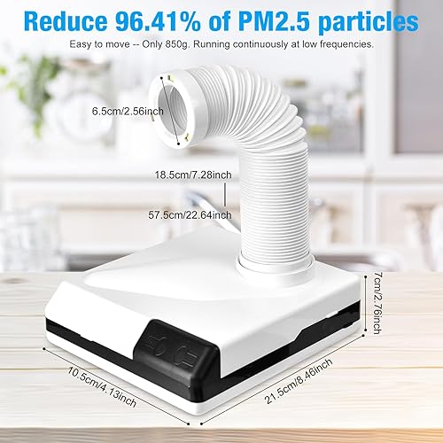 Miniatura 6 de Colector de polvo de pulido de escritorio, modo de vacío y modo de ventosa, filtro reutilizable fácil de limpiar, modelo extractor de succión de