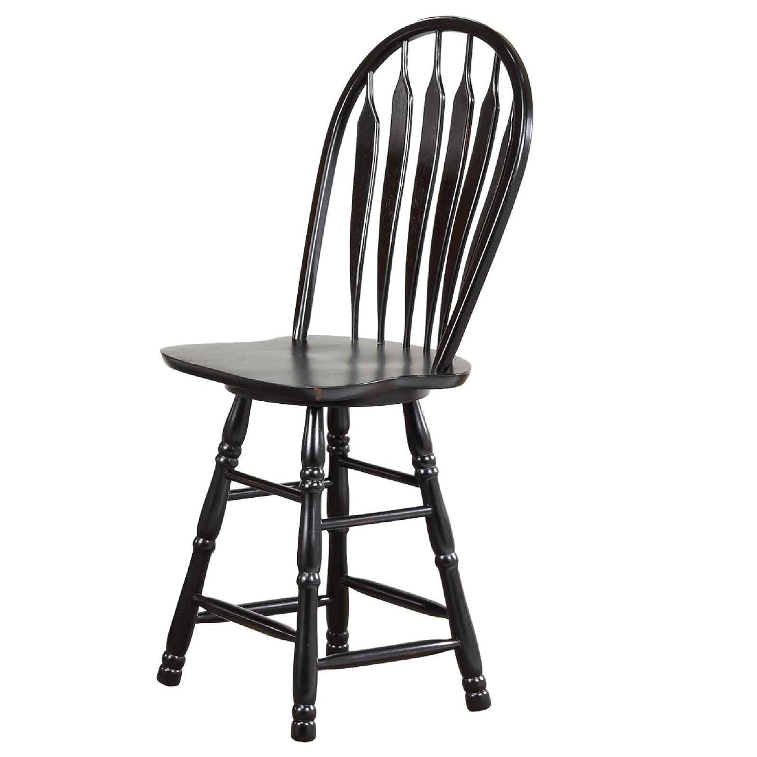 Sunset Trading Swivel Barstool, 24", Antique Black