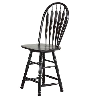 Sunset Trading Swivel Barstool, 24", Antique Black