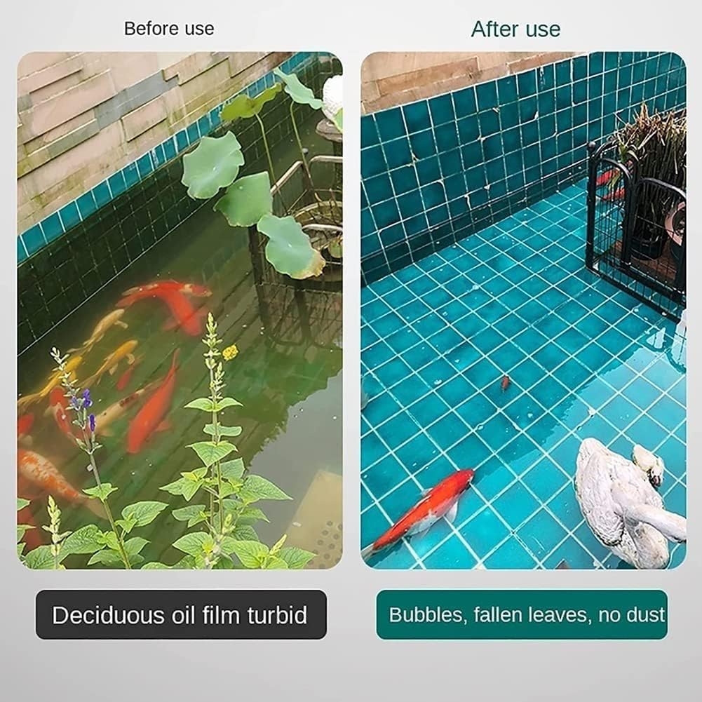 Pulitore automatico per piscine, schiaritore e chiarificatore galleggiante per laghetti, robot per la pulizia delle superfici per piscine e laghetti per pesci