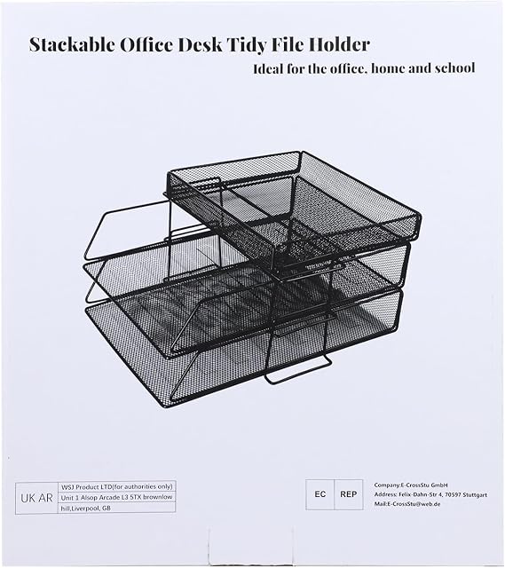 2 Tiers Letter Tray, Filing Tray for Office, Paper Desk Organiser, Paper Folder, Desk Tidy Organizer A4, Document Holder for Home Office School