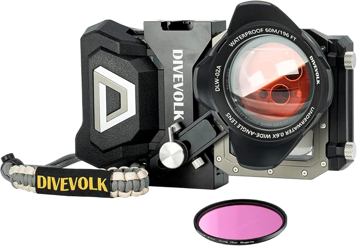 DIVEVOLK SeaTouch 4 MAX Plus kit with 0.6X Wide Angle Lens for iPhone 12/12 Pro/12 Pro Max/13/13 Pro/13 Pro Max/14/14 Pro/14 Pro Max/15/15 Pro/16Pro/16Pro Max