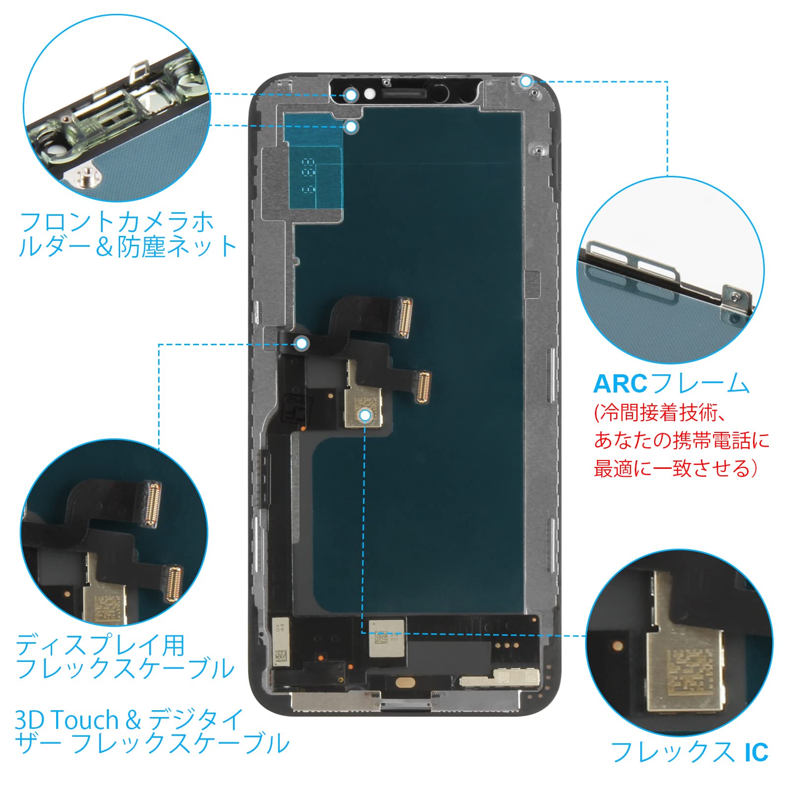 Amazon.co.jp: SRJTEK For iPhone XS 液晶パネル 画面交換修理用
