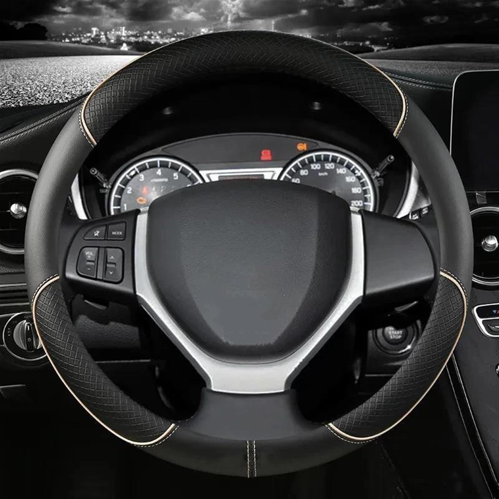 Coprivolante Per Auto In Pelle PU Per Suzuki Swift 2011-2016 Parti(Beige)