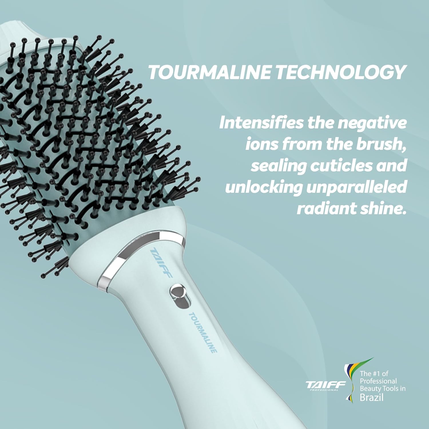 TAIFF Tourmaline Blow Dryer Brush - 1200W Ionic Thermal Brush with Removable Head - Portable Hair Dryer | Straightener & Curling Brush | Hot Air Brush for Blowouts & Frizz Control