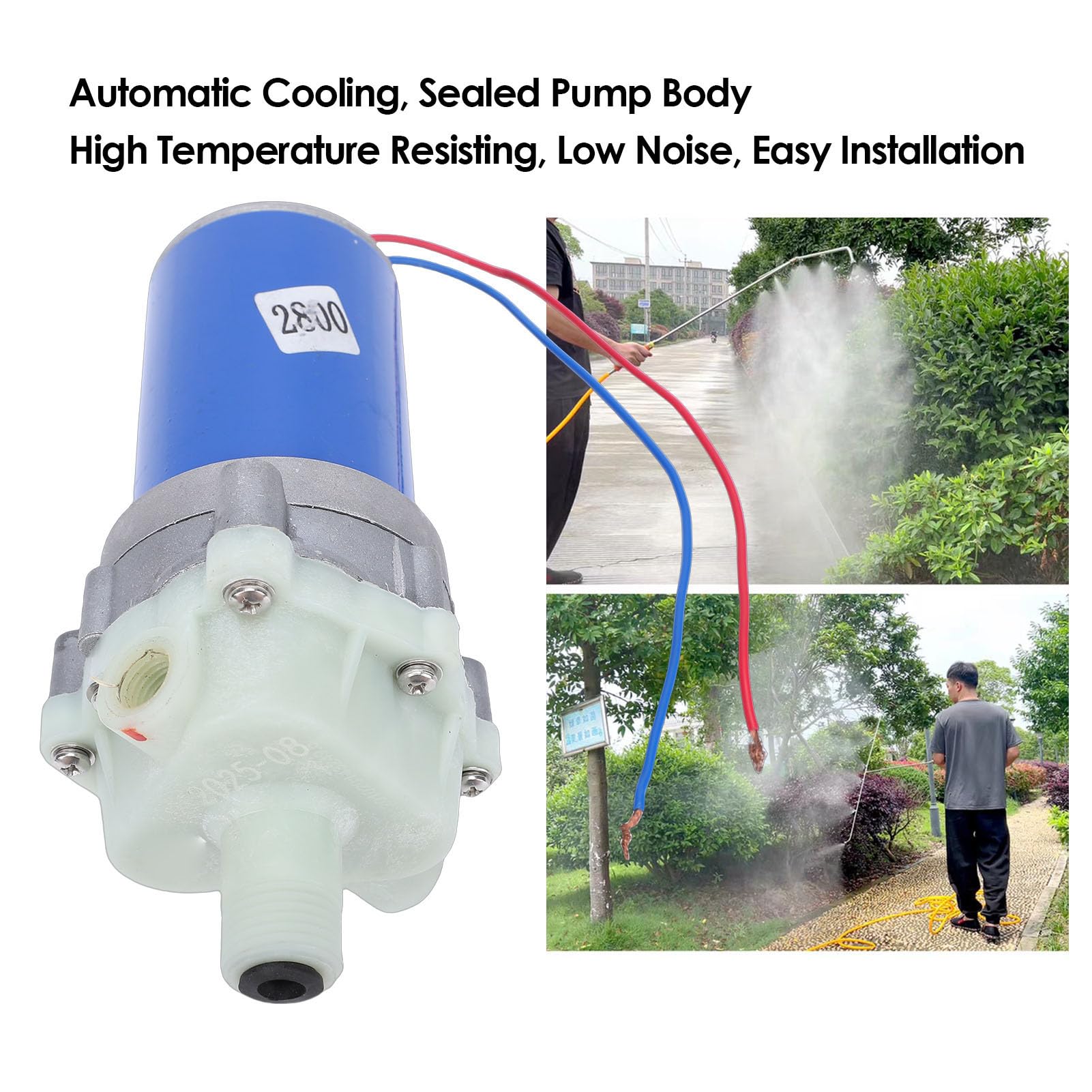 Tyenaza Bomba de diafragma autocebante, bomba de agua de alta presión de triple cilindro para riego de jardines por pulverización agrícola