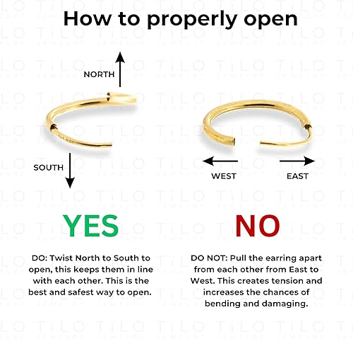 Miniatura 6 de Aretes de argolla de oro amarillo de 14 quilates flexible de 10-18mm