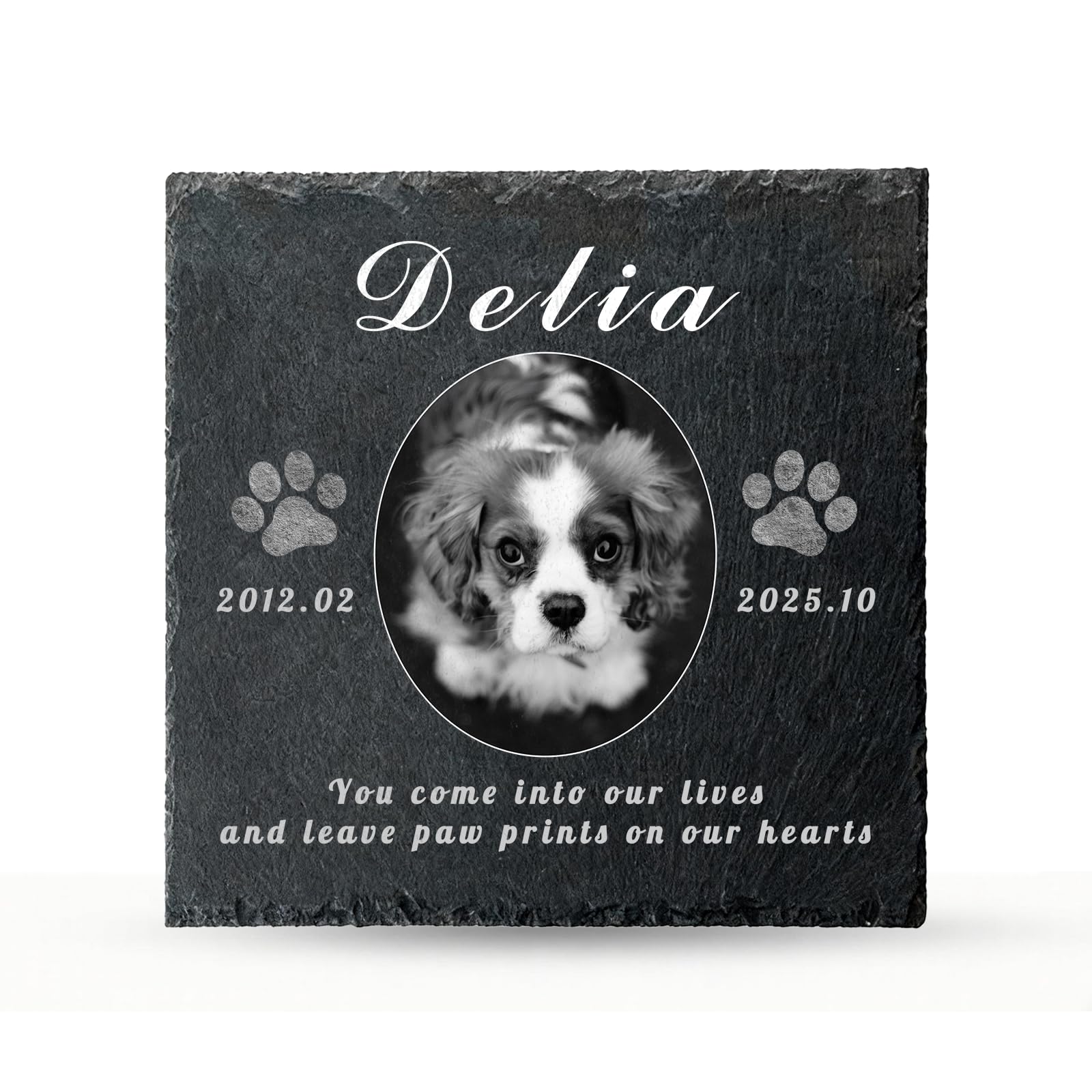 XIAYUEHUA Personalised Dog Memorial Gifts for Loss of Dog, Custom Pet Memorial Stone Plaque with Photo Name Date Bereavement Sympathy Gift for Dog Cat Lover