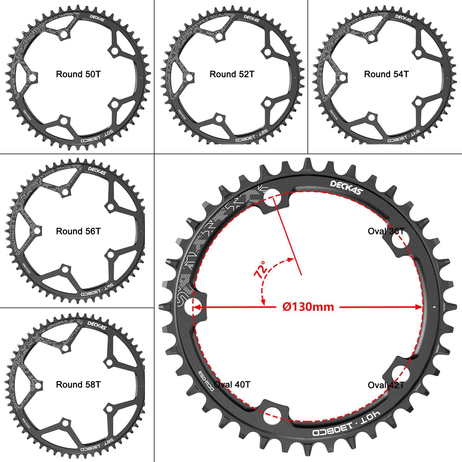 Amazon | Enjcyling ナローワイドシングルチェーンリング 130BCD CNC