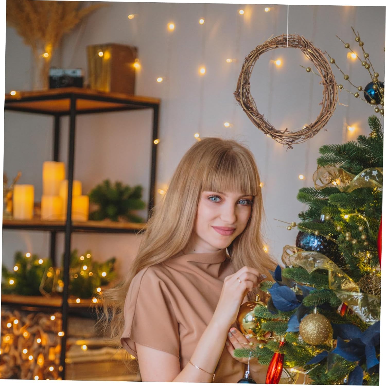 10pcs Rattan Wreath DIY Hoop Garland Frames for Christmas