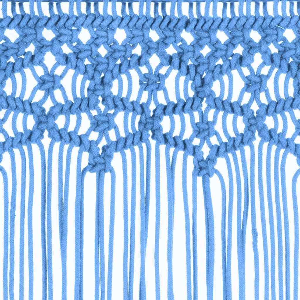 Rideau en Macramé pour Porte Fenêtre Tapisserie Murale 140x240cm | Bleu, Tapisserie de Fenêtre en Coton Tissé à la Main, Tenture Murale, Séparateur de Pièce, Fond de Mariage, Salon