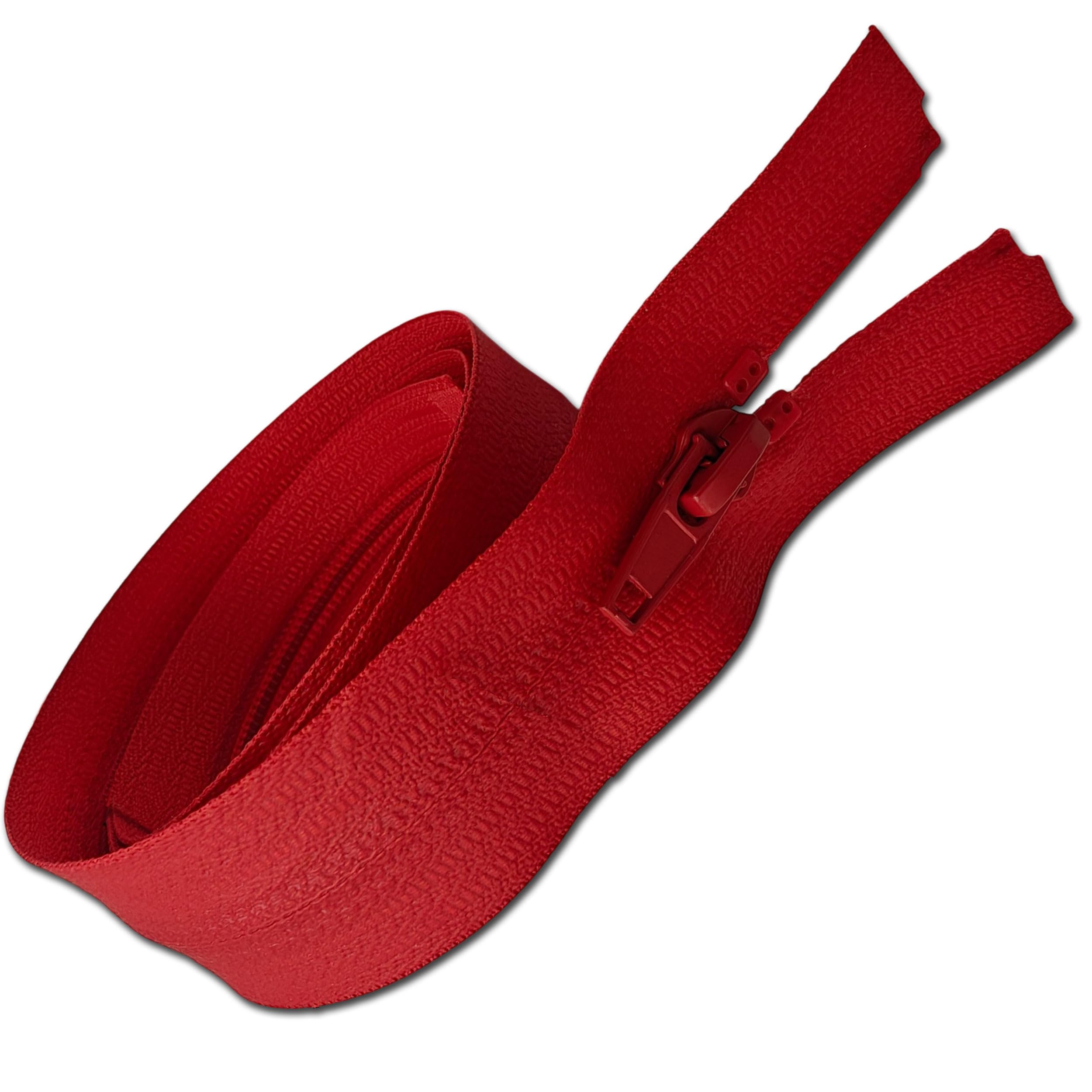 Zips & Bobs Red Replacement Waterproof Zip Size #5 Open End Fastener Single Slider Nylon Coil Water Resistant Zipper (, 80Cm (31.5''))