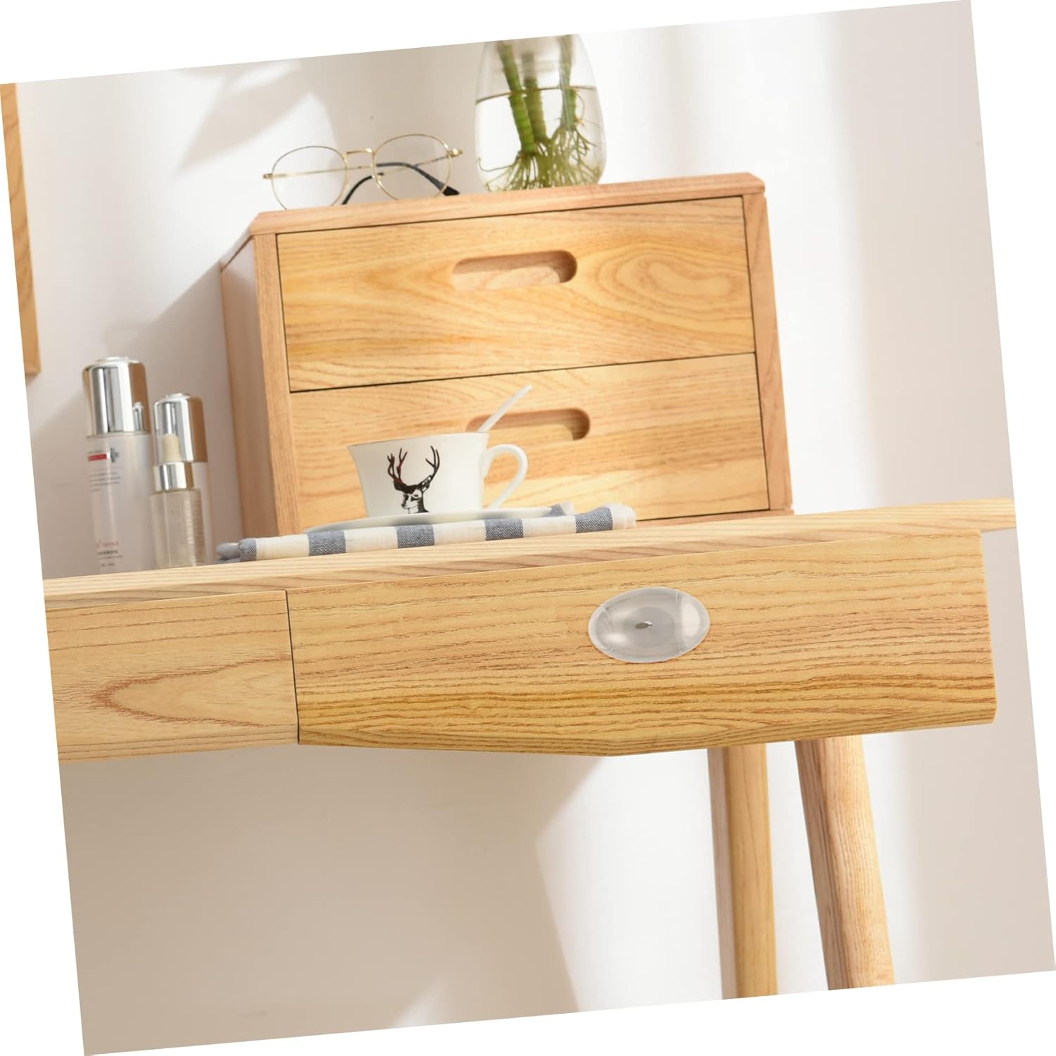 Housoutil Unique Crystal Door Knobs Elegant Drawer Pulls for Wardrobe Closet Bathroom Kitchen Cabinet