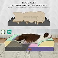Vista 402 de Comfort Expression - Cama ortopédica para perros extragrandes, 53 x 42 pulgadas, cama impermeable y de apoyo de espuma con cojines removibles