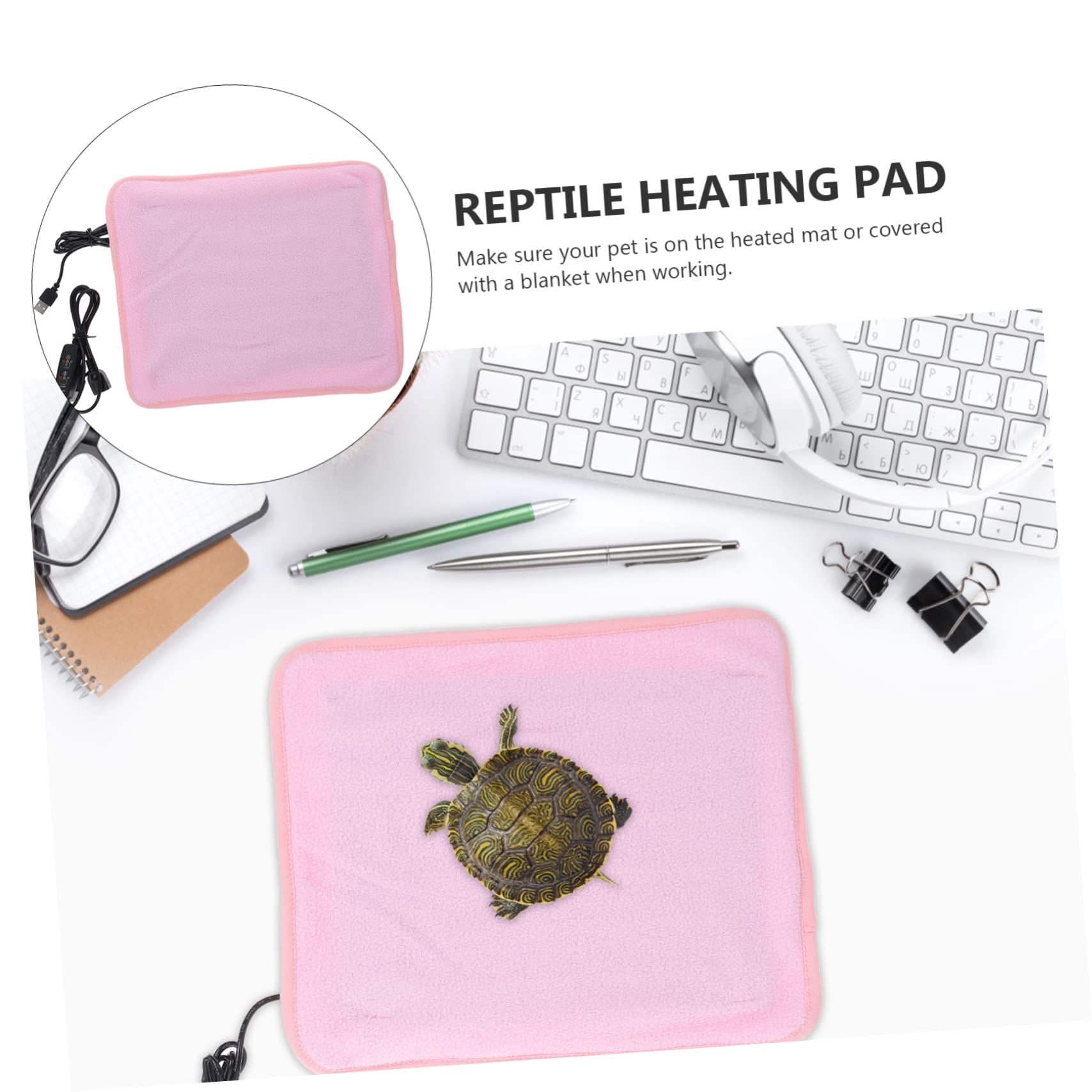 Mipcase 2piezas Alfombra Calefactora para Reptiles Tapete Térmico USB para Serpientes y Animales para Terrarios y Invierno