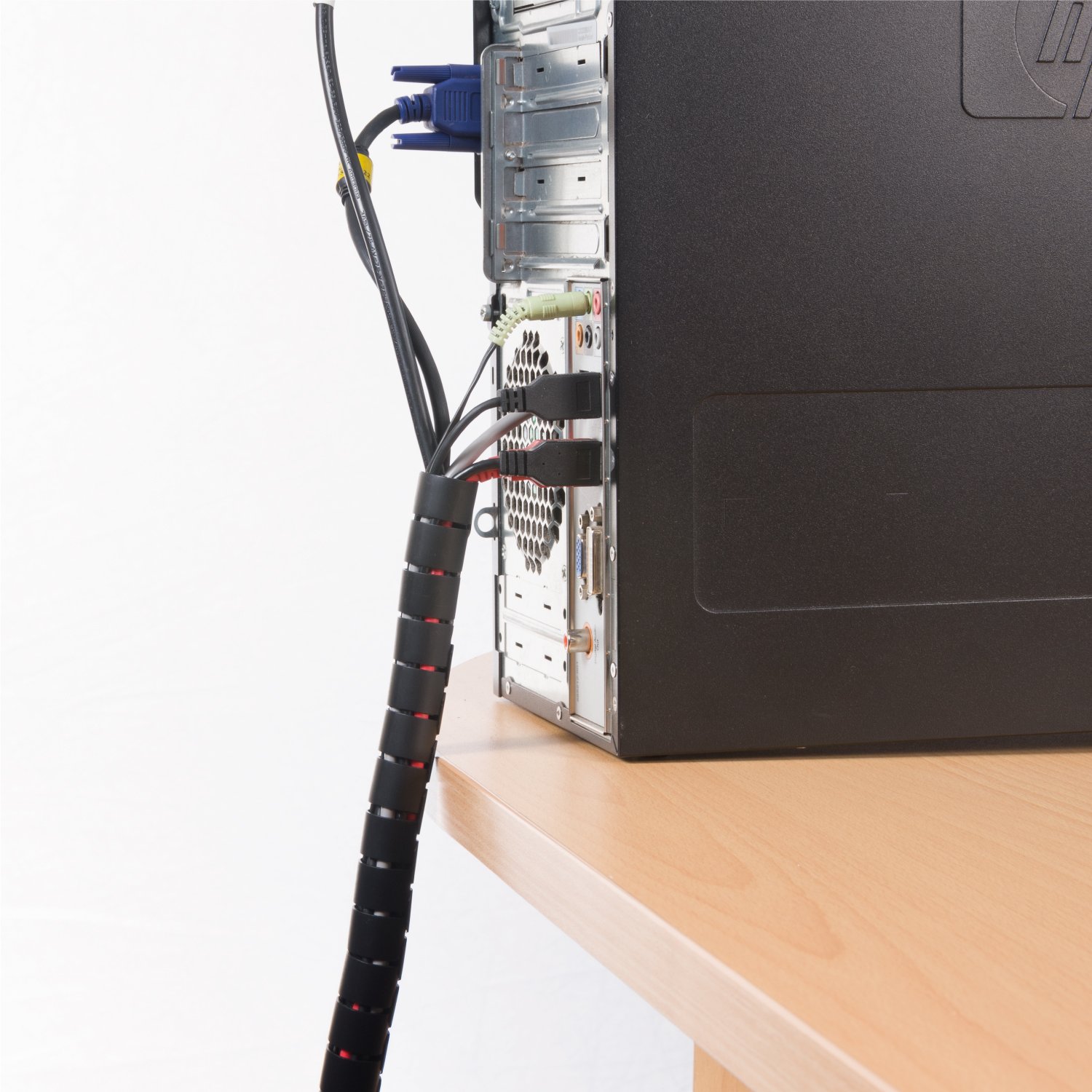 D-Line Cable Tidy Sleeve, TV Cable Management Solution, Wire Tidy to Hide, Organise & Protect Cables - 2.5m length, 25mm Outer Diameter - Black