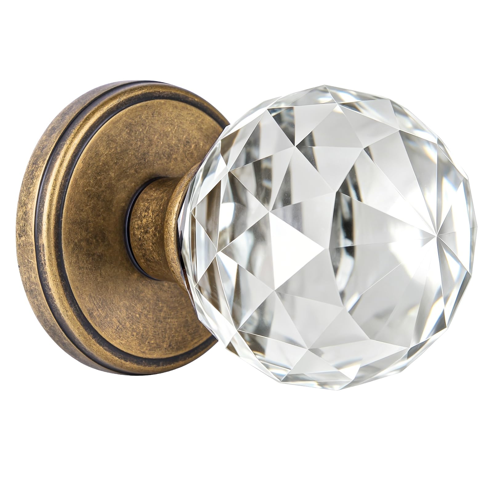 Crystal Chrome Door Knobs - Privacy & Lock -12