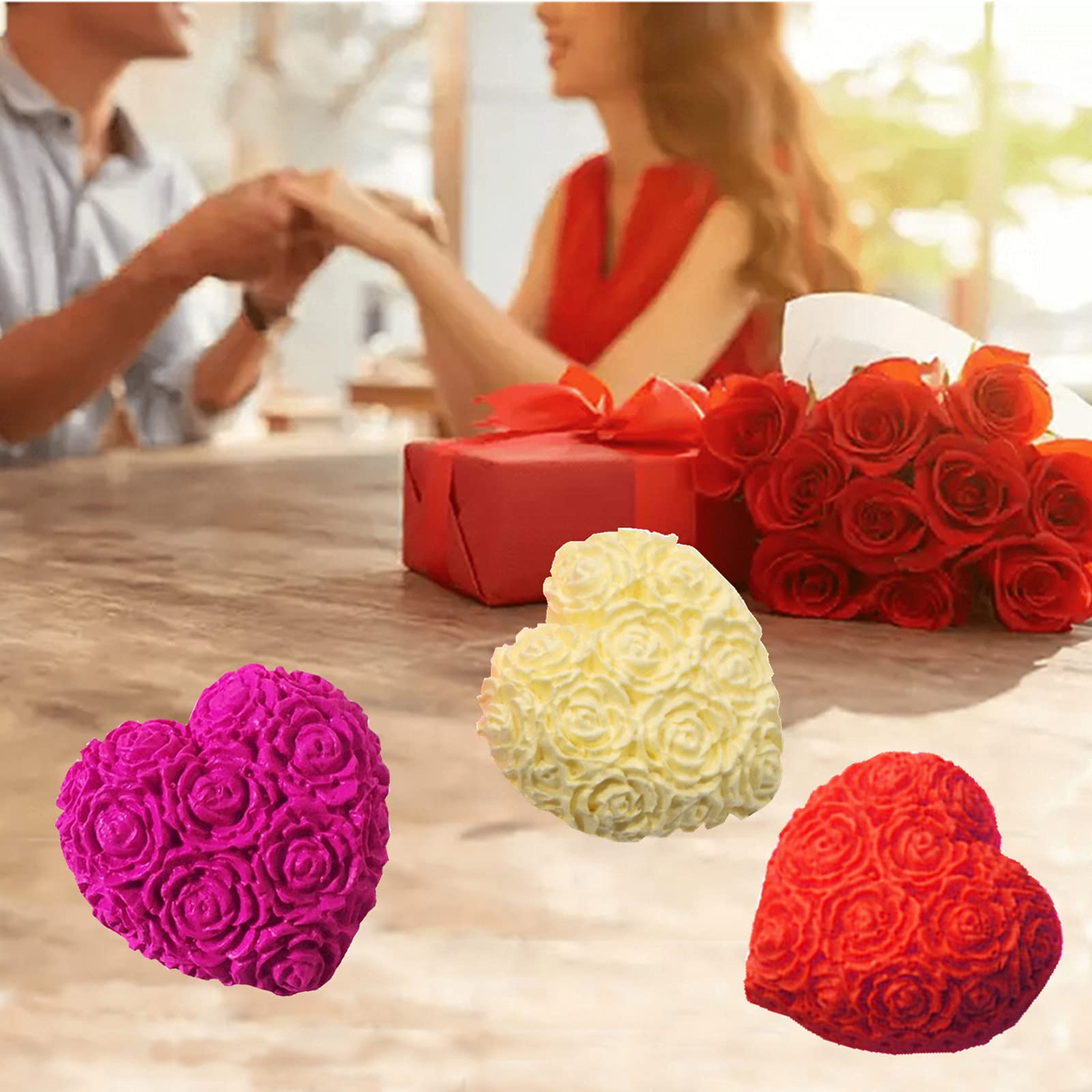 Moule Tartelette Silicone Moule Bougie Coeur Lot De 3 Moules À