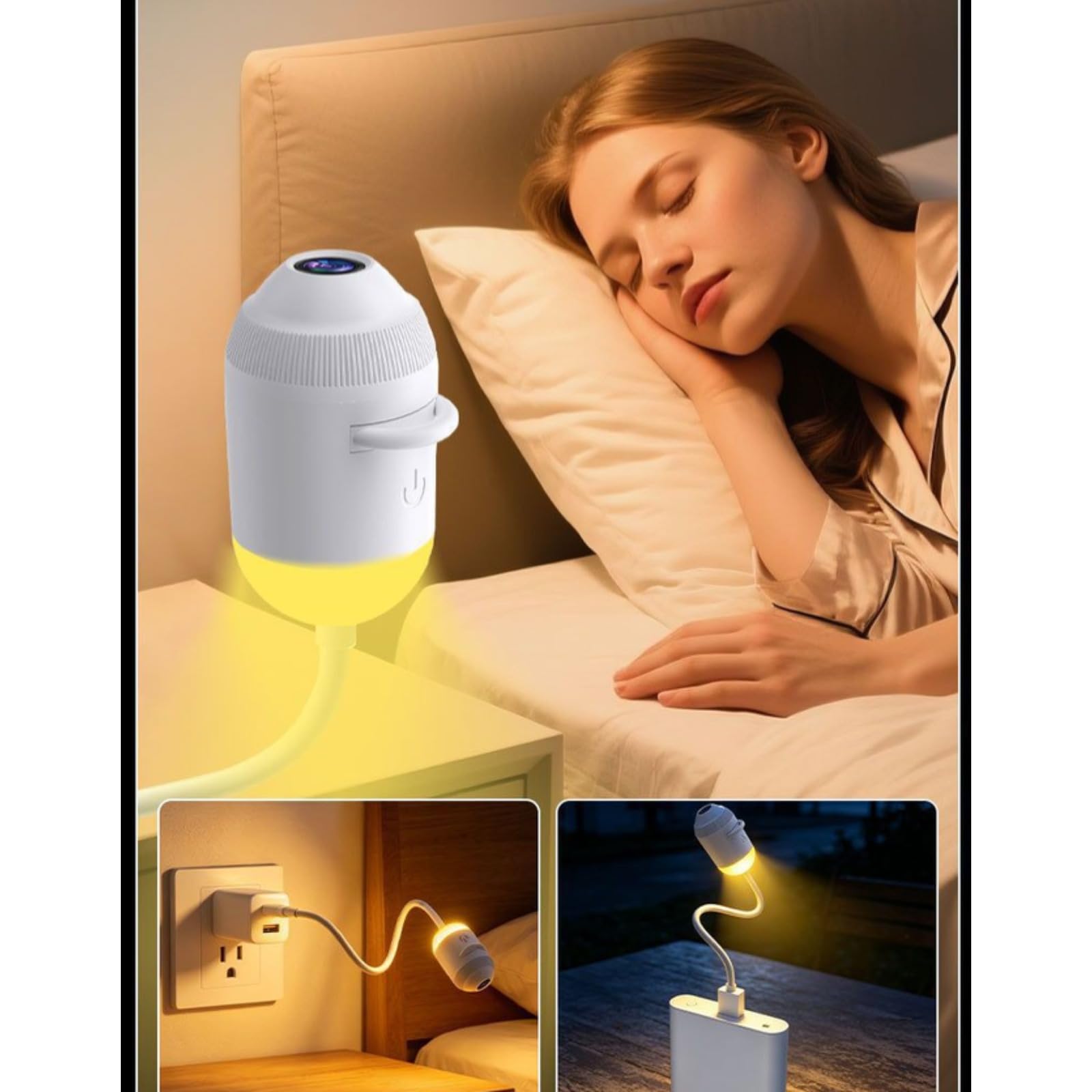 Comauo Nachtlicht Projektor 2-in-1 Sternenhimmel-Projektor, Sternenprojektor Auto & Schlafzimmer USB, 360° (12 Projection Films)