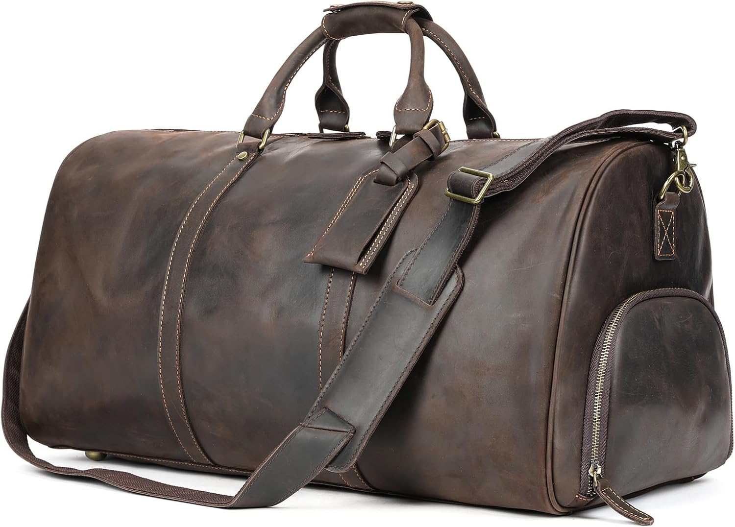 MASIWEI Genuine Leather Bag Strap Replacement Shoulder Strap Adjustable with Padded for Duffel Bag, Crossbody Bag, Laptop Bag, Briefcase, Messenger Bag,Coffee - Image 9