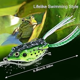 Fishing Lures Topwater Floating Weedless Lure Frog Baits with Double Sharp Hooks Soft Bait for Bass Snakehead Salmon Freshwater Saltwater Fishing (Mix Style)-A
