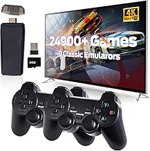 2025 Upgraded New TV Video Game Gaming System,Plug & Play Video TV Games 4K Ultra HD with 21,000+ Games Built-in,23 Emulators & Wireless 2 Controller for Kids(5 - 17 Years)(White)