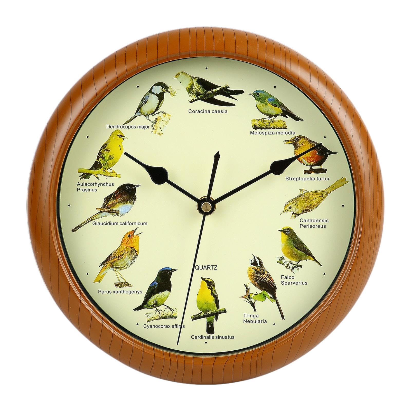 Horloge murale oiseau silencieuse au mouvement créatif pour un salon sans tic-tac