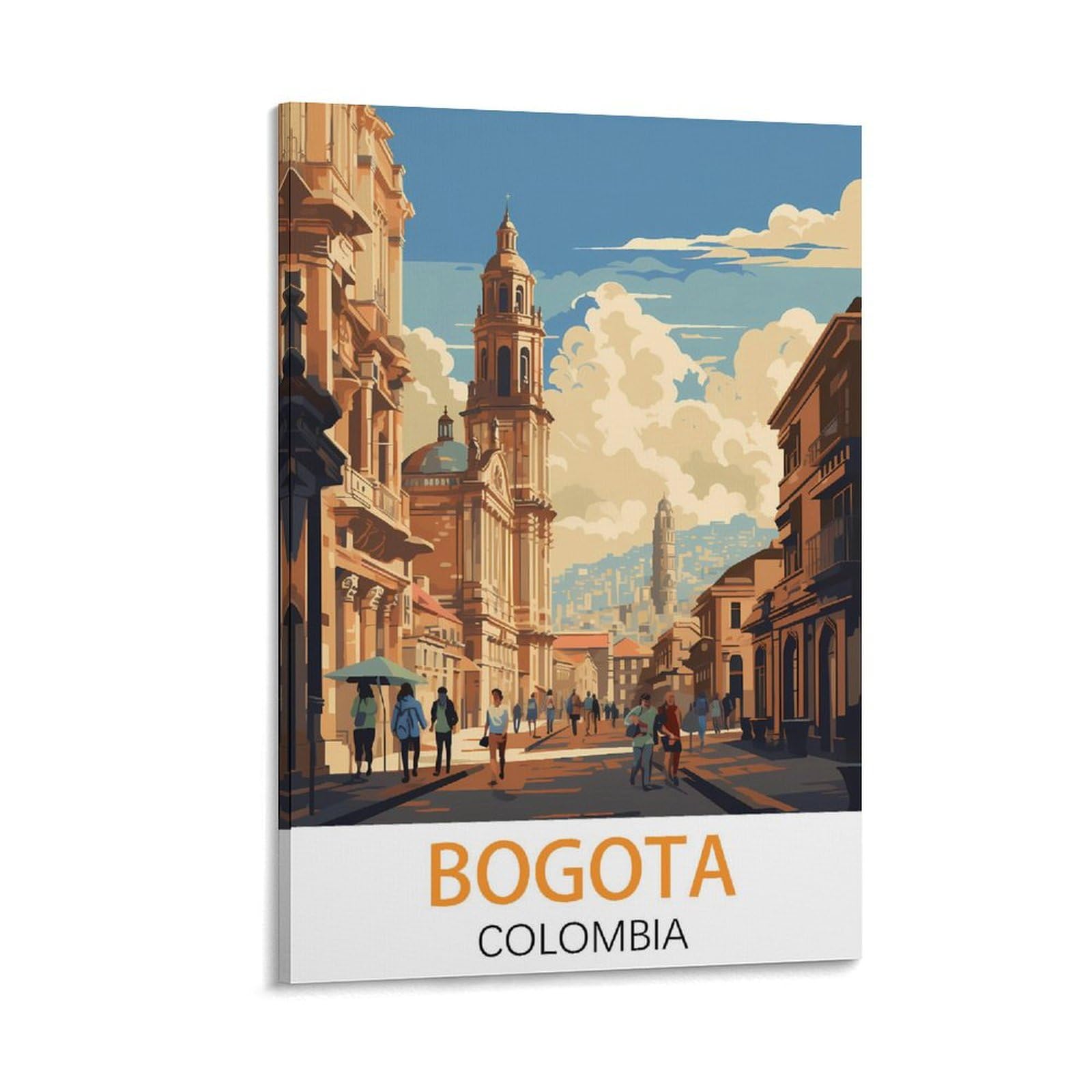 Javon Frame-Style Bogota Colombia Vintage Travel Posters 12X18inch(30X45cm) Canvas Art Poster And Wall Art Picture Print Bedroom Decor