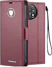 Bracevor Deluxe Leather Flip Cover case for Oneplus 11R 5G : Burgundy Red | Full Camera Cover | RFID Blocking Wallet Pockets | 360 Degree Protection