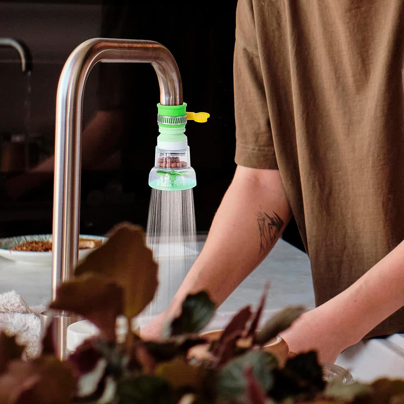 Keukenkraan Uittrekbare Sproeikop, Gootsteensproeier ABS Waterbesparend Voor Keuken Badkamer Restaurant Hotel