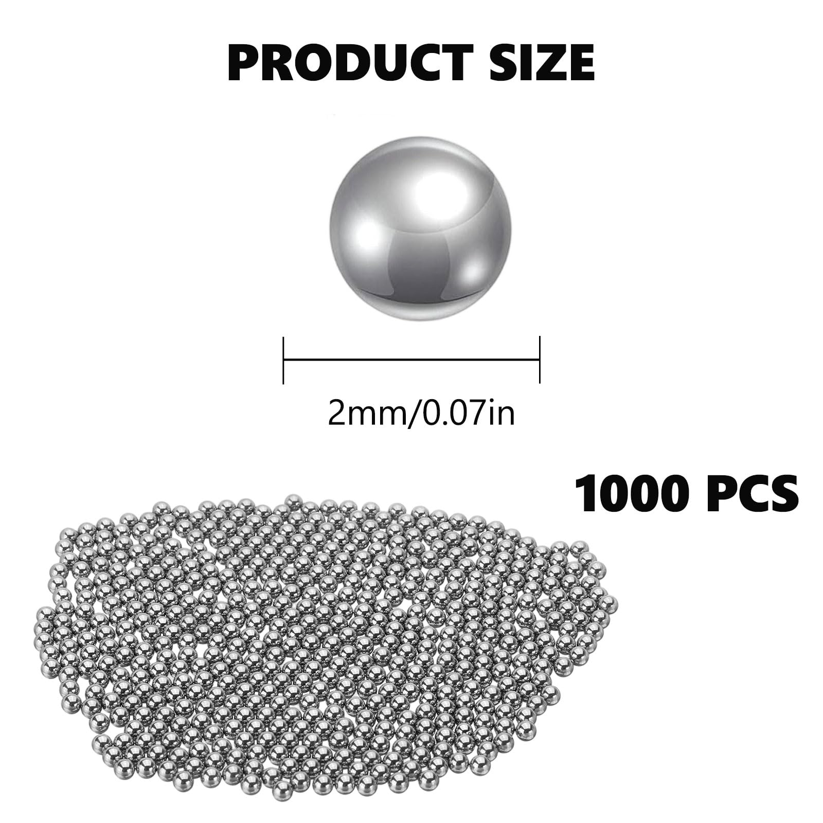 Perlas Limpiadoras de Acero Inoxidable 2mm Reutilizables 1000 Piezas