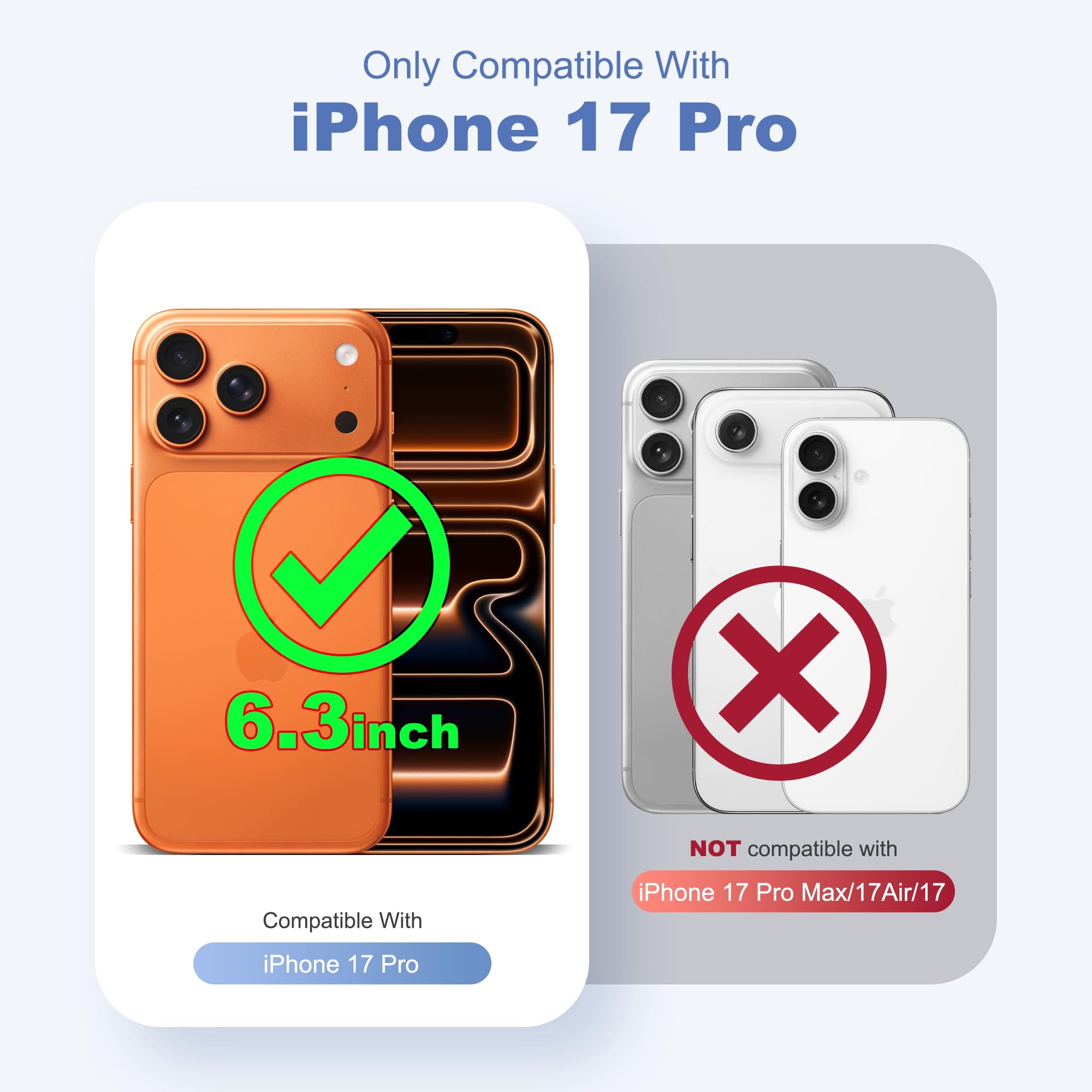 Custodia magnetica per iPhone 17 Pro 16 cm, rosa | Supporto magnetico ad anello, compatibile con Mag-Safe, protezione di grado militare, custodia sottile traslucida opaca per