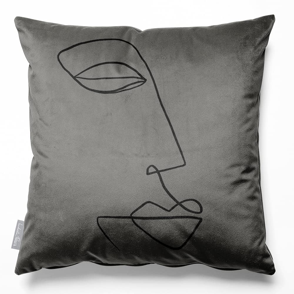 Izabela Peters Beluga Cushions With Covers Included, Filled Cushion, Eco-Friendly Velvet Cushions, 45 Cm, Joyful Face - Chair Cushions, Sofa Cushions, Seat Cushions, Large Cushions
