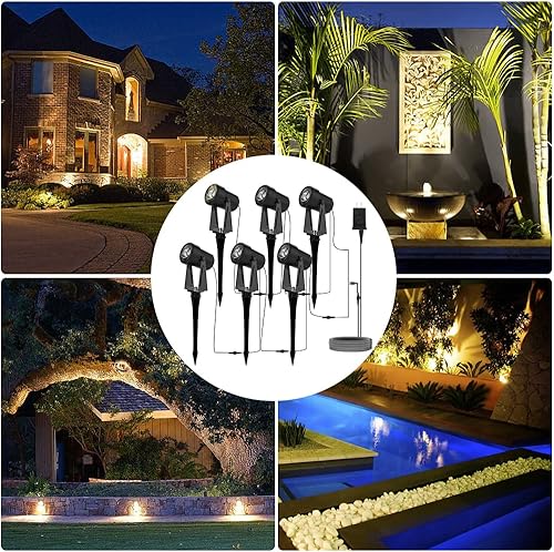 Miniatura 6 de Luces LED de paisaje al aire libre de bajo voltaje con transformador IP65 impermeable luces de jardín luces al aire libre iluminación para patio,