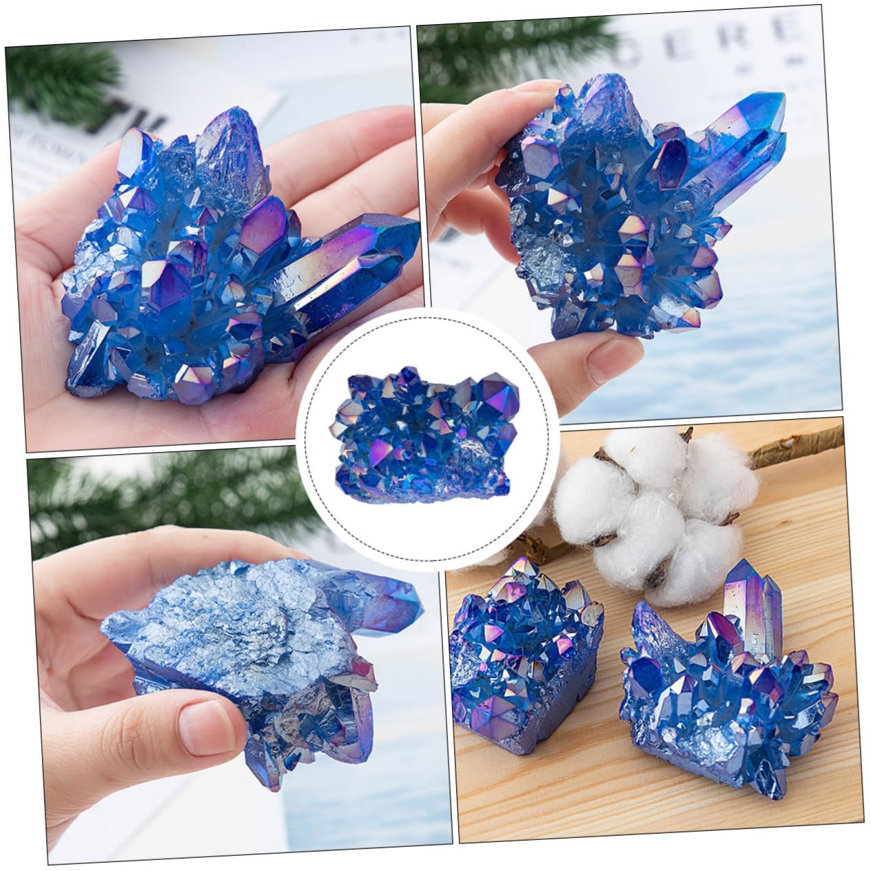UPKOCH 3 Stück Cluster Förmige Quarz Dekorationen Geode Hängende Natursteine Ornament Natursteine Schmuck Natürliche Edelsteine Natursteine Beschläge Aquarium