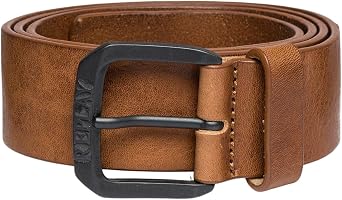 Replay Mens Leather -Brown Vintage Belt With Square Buckle Beige in size 100 cm