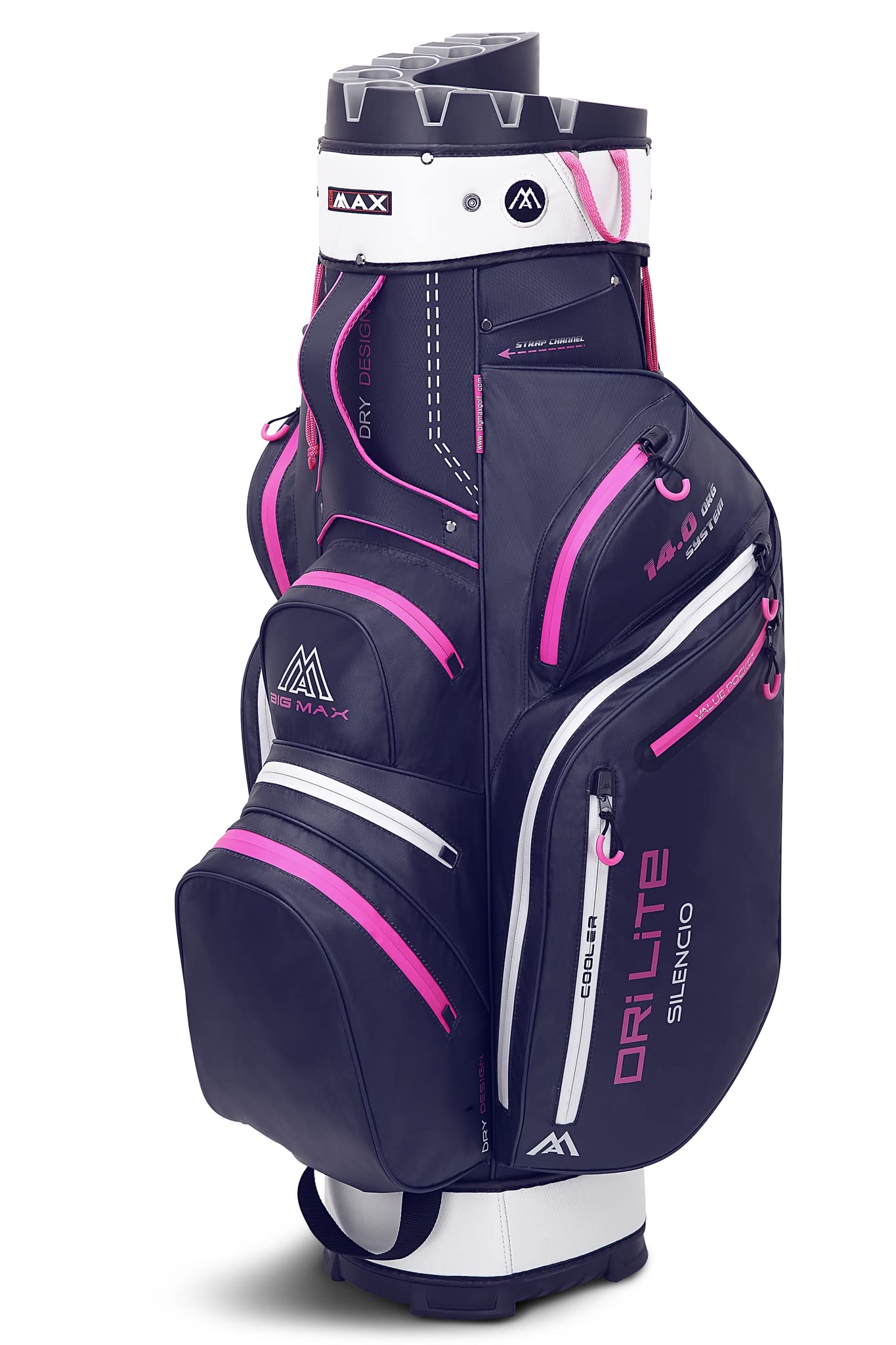 Big Max Dri Lite Silencio 2 - Bolsa para palos de golf (impermeable), color azul y rosa