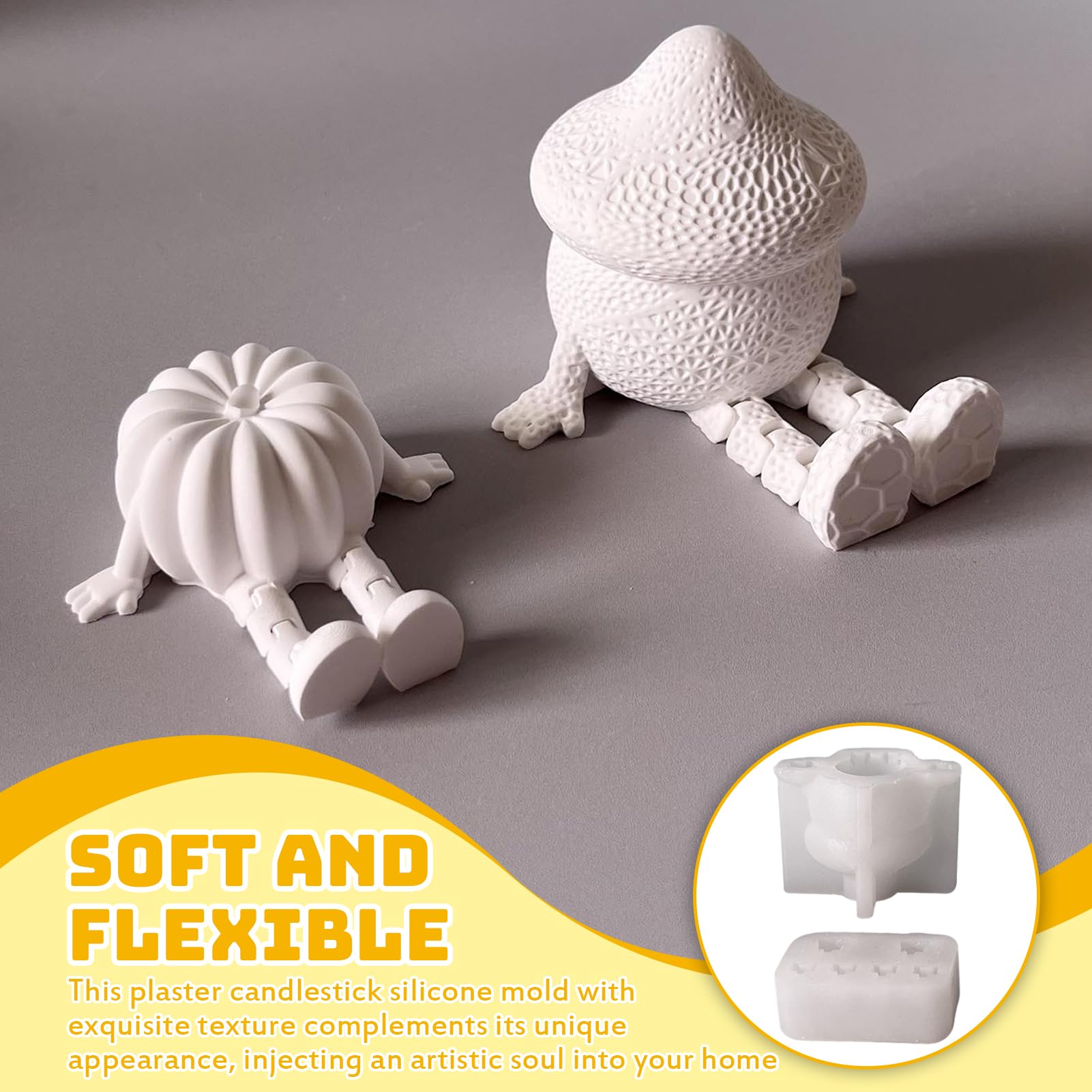 générique Moules à Bougies en Silicone Moules Moulage Arbre de Noël Assis sur Un Support Figure 3D