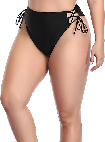 Miniatura 4 de Bragas de bikini de talle alto para mujer, estilo retro, corte alto, con cordones
