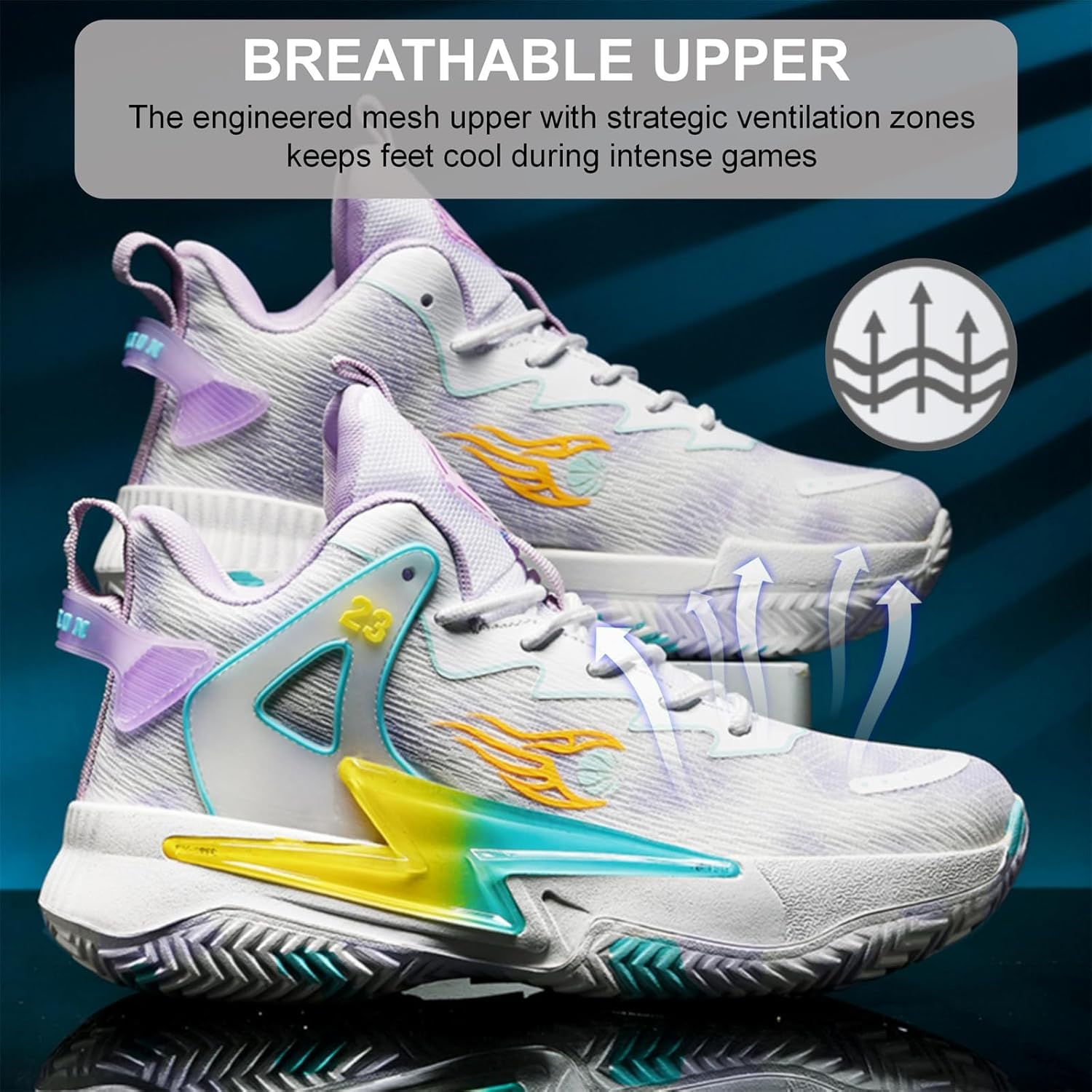 Moodeng Womens Basketball Shoes Breathable Non Slip Sports Shoes Fashion Running Sneakers Supportive Athletic Gym Shoes