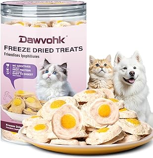 Freeze-Dried Chicken & Egg Cat and Dog Snacks - No Additives, Naturally Gentle, Suitable for Training Kittens and Puppies, Supports Coat and Digestive Health, 3.53oz/1PC