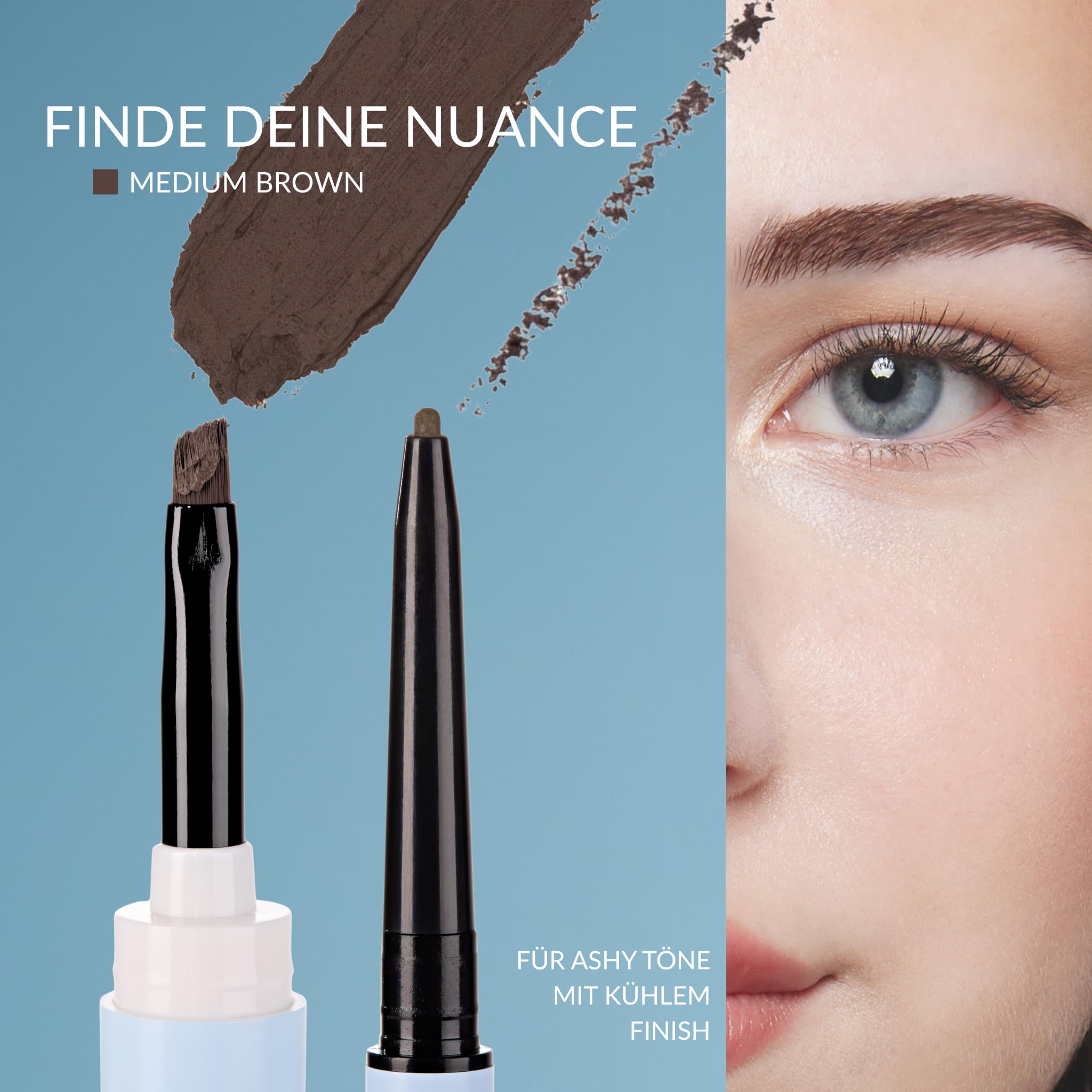 fleeky Augenbrauen-Set Brow Fix, Pomade & Micropen 3in1 - Perfekte Form Schattierung Füllung & Definition für natürliche wischfeste Ergebnisse (brown)