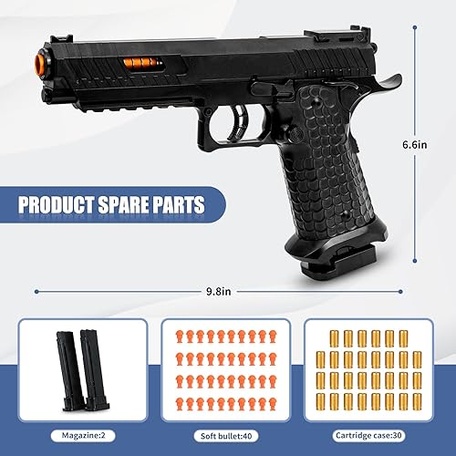 Miniatura 2 de Pistola de juguete, pistola de juguetes de bala suave para niños, pistola de espuma de juguete con 40 balas suaves, pistola de juguete de expulsión