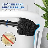 Vista 4 de Juego de émbolo y cepillo de inodoro, cepillo de cuenco y émbolo de inodoro resistente con soporte ventilado, combo de cepillo de inodoro 2 en 1