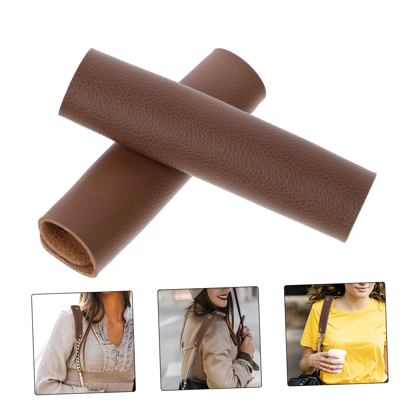 BESPORTBLE Correa De Mano para Equipaje Maleta Protectora De Equipaje Envoltura De Mango De Equipaje Canvas Bag Asas para Maletas Envolturas De Asa De Bolso Cuero PU 4 Piezas X 4