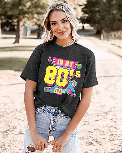Miniatura 5 de Camisas de los años 80 para mujer, camiseta con estampado vintage de los años 80, ropa de fiesta casual de los años 80